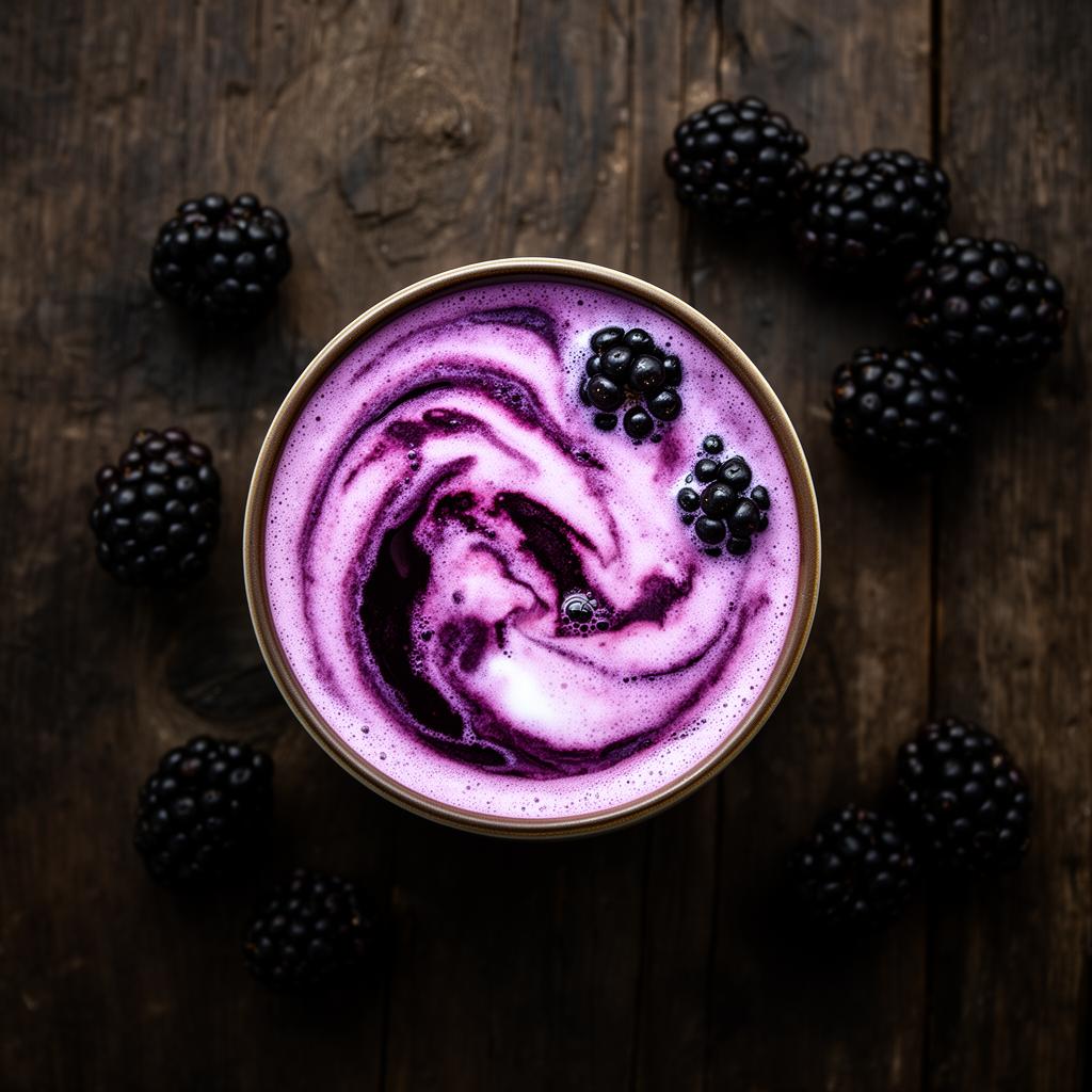Yaw Farm signature blackberry latte